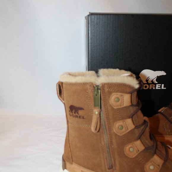NIB SOREL JOAN EXPLORER WATERPROOF VELVET FAWN WINTER LACE UP BOOTS - Picture 4 of 6